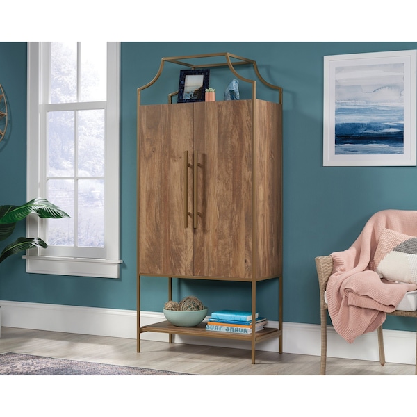 Sauder International Lux  Storage Cabinet , Hidden storage behind doors to hide clutter - 433647