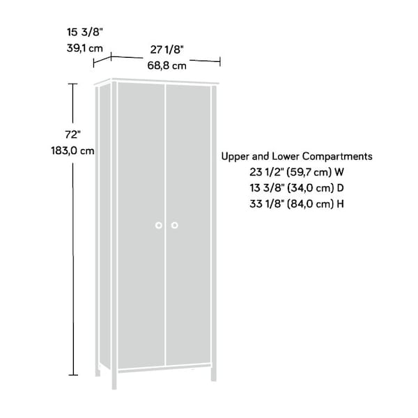 Sauder 2-Door Storage Cabinet Nm , Hidden storage behind doors for discreet organization - 433285