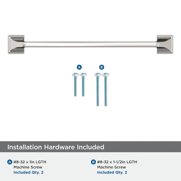 Amerock Exceed 7-9/16 inch 192mm Center-to-Center Polished Nickel Cabinet Pull - BP36922PN