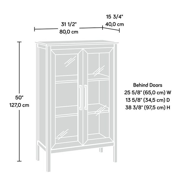 Sauder Anda Norr Display Cabinet Blk , Two adjustable shelves for flexible storage options - 423281