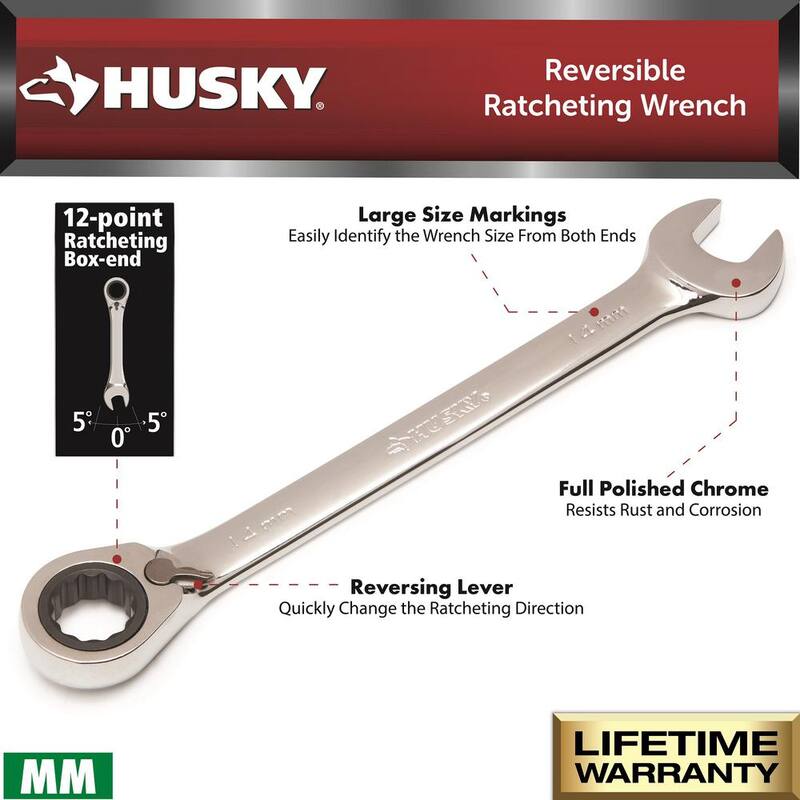 Husky 10 mm Reversible Ratcheting Combination Wrench - HRRW10MM