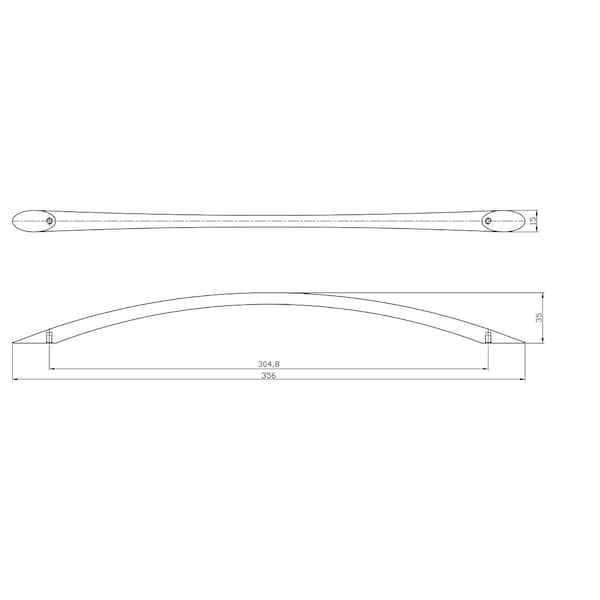 Richelieu 12 in (305 mm) Center-to-Center Matte Black Contemporary Drawer Pull - BP85820304900