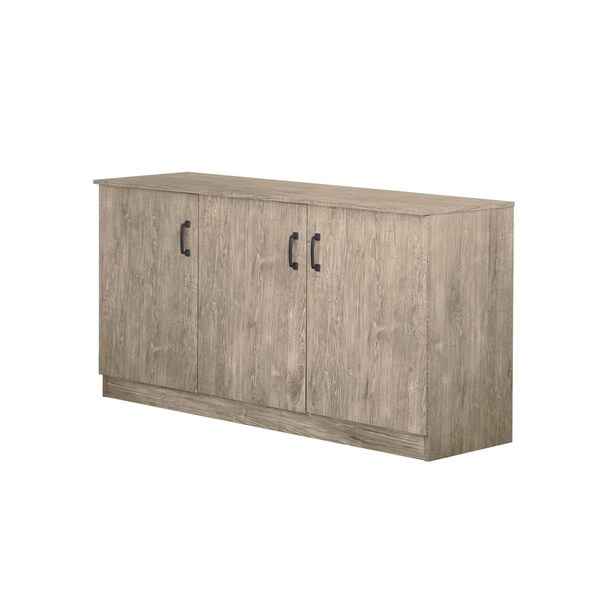 Kd Etagere Alaska 3-Door Credenza Storage Cabinet in Gray Oak - KD3196456