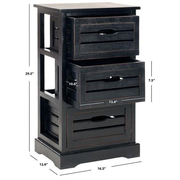 Safavieh Samara 3 Drawer Cabinet - Black - AMH5713B