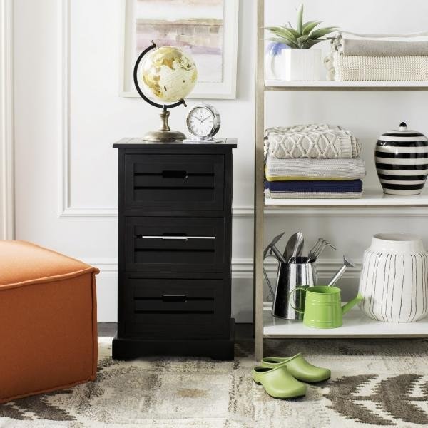 Safavieh Samara 3 Drawer Cabinet - Black - AMH5713B