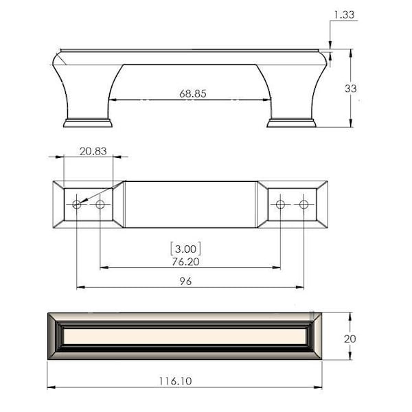 Richelieu 3 3/4 in (96 mm) Center-to-Center Brushed Nickel Traditional Drawer Pull - BP77596195