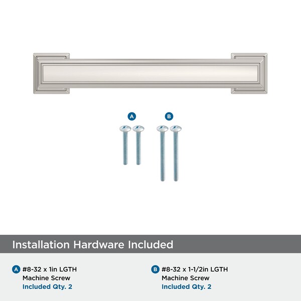 Amerock Appoint 3-3/4 inch 96mm Center-to-Center Polished Nickel Cabinet Pull - BP36759PN