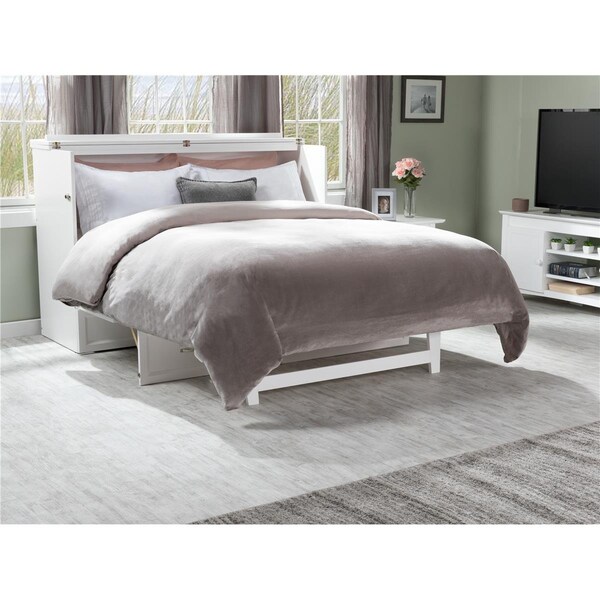 Atlantic Furniture Deerfield Murphy Bed Chest Queen White with Charging Station - AC584142