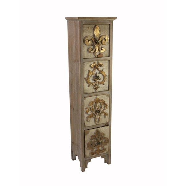 Seatsolutions Wooden Cabinet with Fleur-De-lis Design - SE2435675