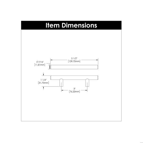 Hickory Hardware Bar Pulls Collection Pull 3 Inch Center to Center Champagne Bronze Finish - HH075593-CBZ