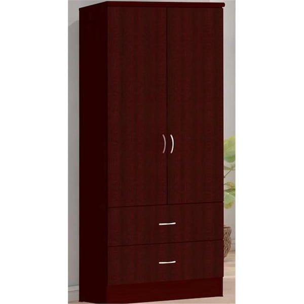 Hodedah 2 Doors Wardrobe With 2 Drawers - HI29 WHITE