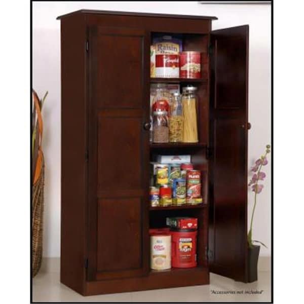Concepts In Wood KT613-C Multi-use Storage Cabinet- Cherry Finish 4 Shelves - KT613A-3060-C