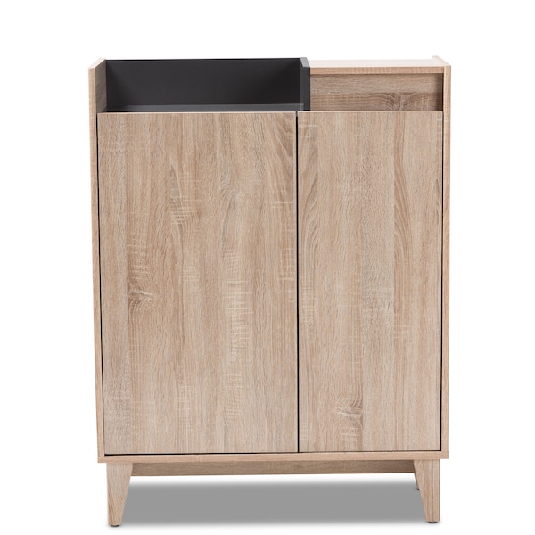 Baxton Studio Fella Entryway Shoe Cabinet with Lift-Top Storage Compartment - 153-9161