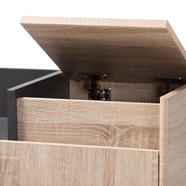 Baxton Studio Fella Entryway Shoe Cabinet with Lift-Top Storage Compartment - 153-9161