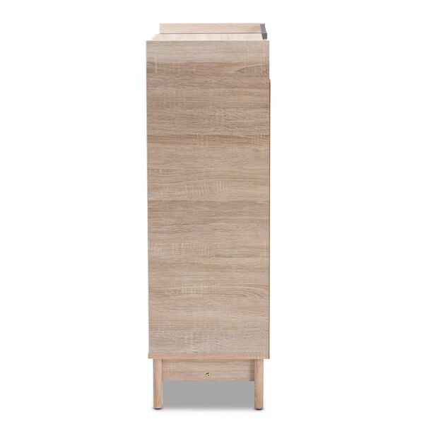 Baxton Studio Fella Entryway Shoe Cabinet with Lift-Top Storage Compartment - 153-9161