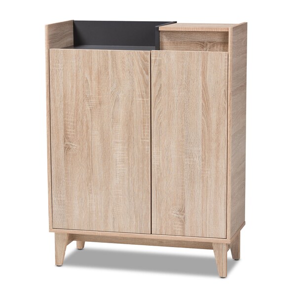 Baxton Studio Fella Entryway Shoe Cabinet with Lift-Top Storage Compartment - 153-9161