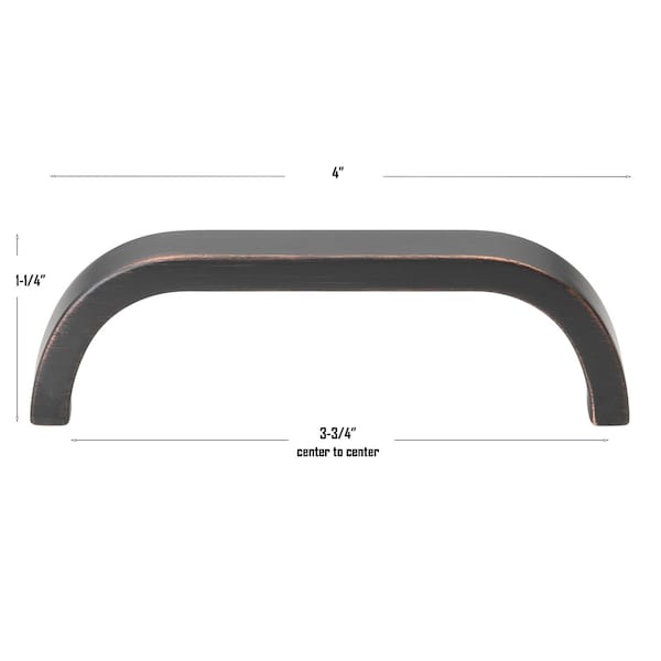 Gliderite Hardware 3-3/4 in. Center to Center Curved Bar Pull Oil Rubbed Bronze, 5PK - 4843-96-ORB-5