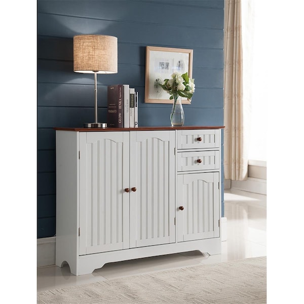 D2D Technologies 30 x 39 x 12 in. Wood Kitchen Storage Cabinet - White - D22589268