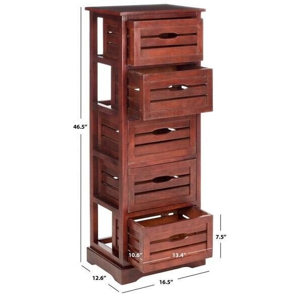 Safavieh Sarina 5 Drawer Cabinet - Cherry - AMH5714D