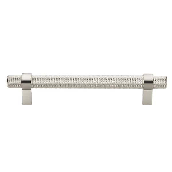Gliderite Hardware 5 in. Center to Center Knurled Steel Bar Pull - 8007-128-SS, 25PK - 8007-128-SS-25