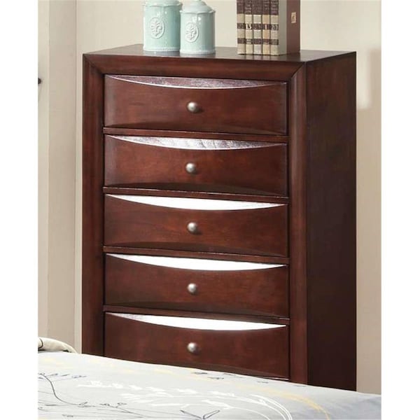 Gfancy Fixtures 32 x 17 x 48 in. Espresso Wood Metal Chest - GF3099683