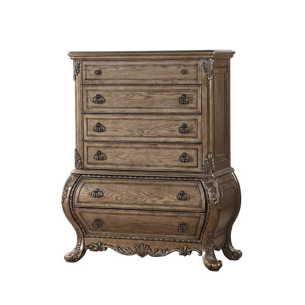 Gfancy Fixtures 21 x 42 x 57 in. Vintage Oak Wood Chest - GF3713442