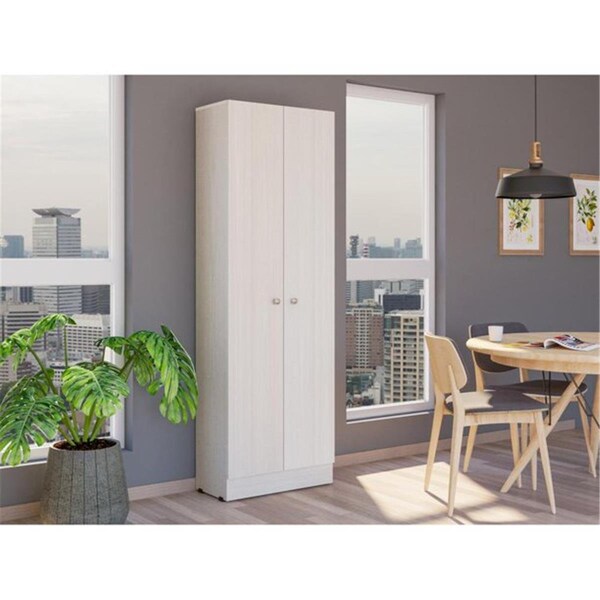 Depot E-Shop Dakari Multistorage Double Door Cabinet, White Washed Oak - DE-ALN5531