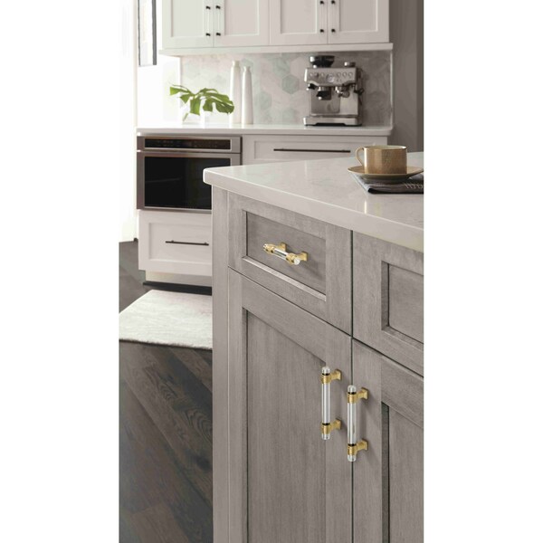 Amerock Glacio 3-3/4 in 96 mm Center-to-Center Clear/Champagne Bronze Cabinet Pull - BP36654CCZ
