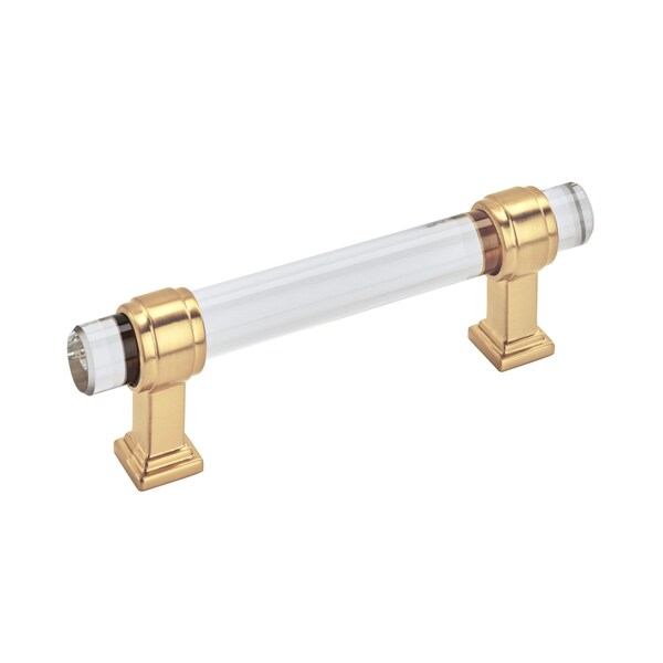 Amerock Glacio 3-3/4 in 96 mm Center-to-Center Clear/Champagne Bronze Cabinet Pull - BP36654CCZ