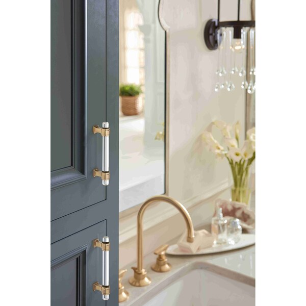 Amerock Glacio 3-3/4 in 96 mm Center-to-Center Clear/Champagne Bronze Cabinet Pull - BP36654CCZ