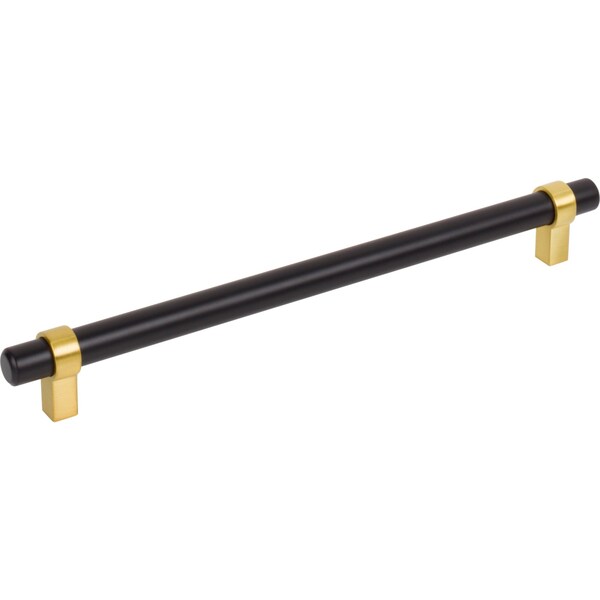Jeffrey Alexander 224 Mm Center-To-Center Matte Black W/ Brushed Gold Key Grande Cabinet Bar Pull - 5224MBBG