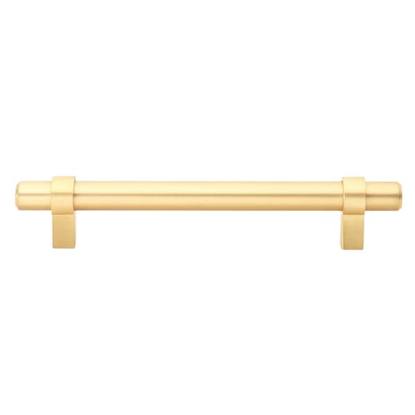 Gliderite Hardware 5-1/16 in. Center to Center Satin Gold Solid Steel Bar Pull - 4007-128-SG, 10PK - 4007-128-SG-10