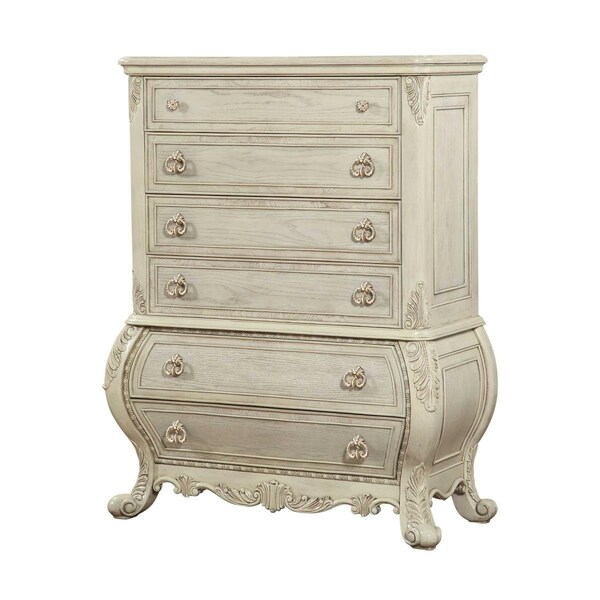 Homeroots 21 x 42 x 57 in. Antique White Wood Chest - 347136