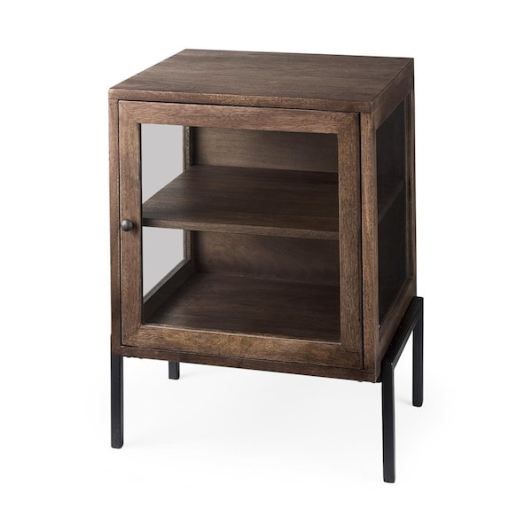 Gfancy Fixtures 24 x 22 x 22 in. Rustic Dark Brown & Black Shadowbox Cabinet - GF3094949