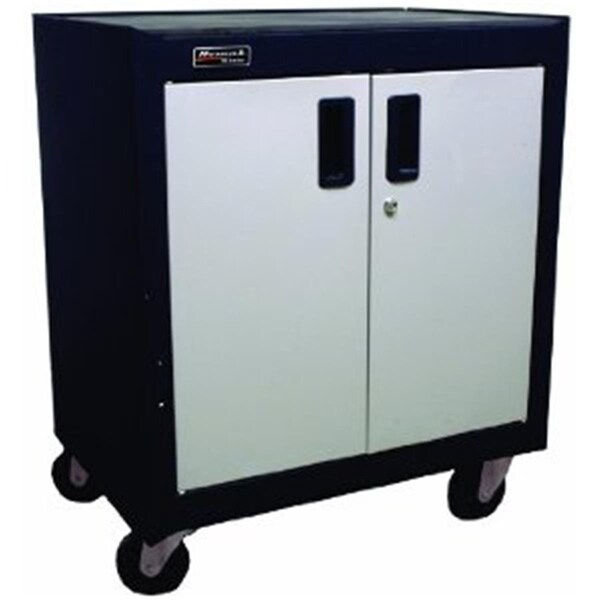Chesterfield Leather Steel 2 Door Mobile Cabinet With Gliding Shelf - CH3186124
