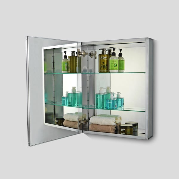 Ketcham 24" x 30" Surface Mounted/Recessed Beveled Edge Medicine Cabinet - AL-2430BV