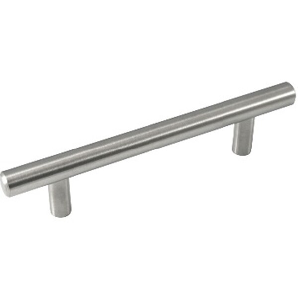Laurey 4", 6" Overall, Builders Steel Plated T-Bar Pull, Brushed Satin Nickel - 87012
