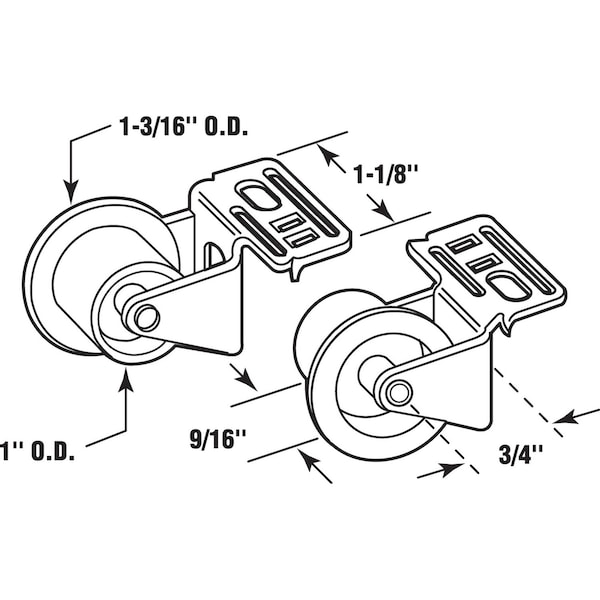 Prime-Line Prime-Line Steel Drawer Guide Roller Assembly 1 pk - 22798