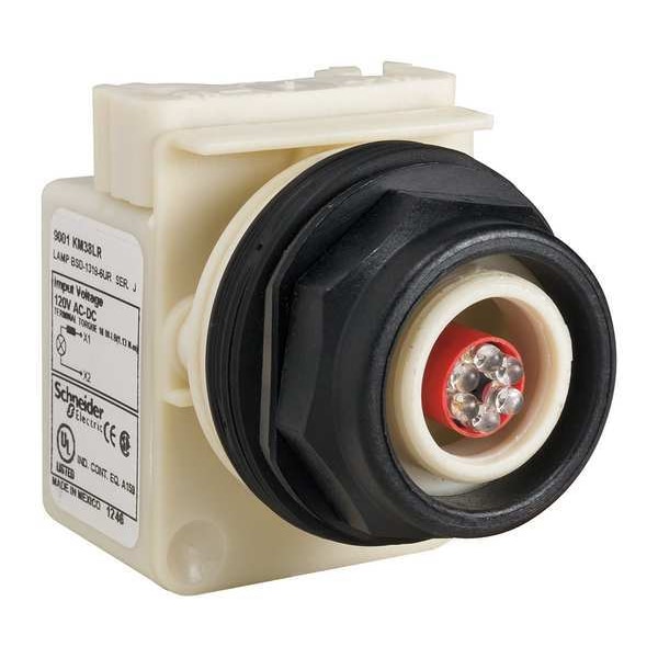 Indicador luminoso Schneider Electric, LED, Rojo, 120VCA/VCC, Sin lente - 9001SKP38LR.