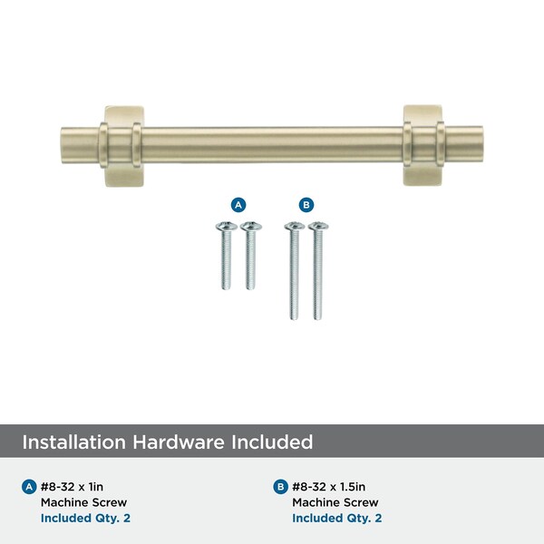Amerock Davenport 3-3/4 in 96 mm Center-to-Center Golden Champagne Cabinet Pull - BP36605BBZ