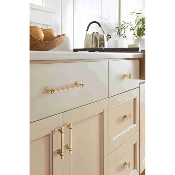 Amerock Davenport 3-3/4 in 96 mm Center-to-Center Golden Champagne Cabinet Pull - BP36605BBZ