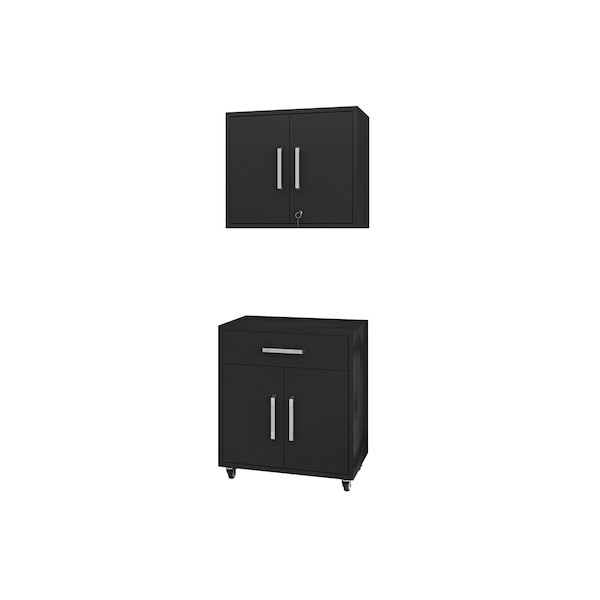 Manhattan Comfort Eiffel Storage Cabinet in Matte Black (Set of 2) - 2-250BMC8