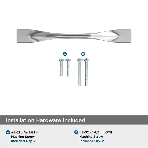 Amerock Uprise 3-3/4 in 96 mm Center-to-Center Polished Chrome Cabinet Pull - BP3691726