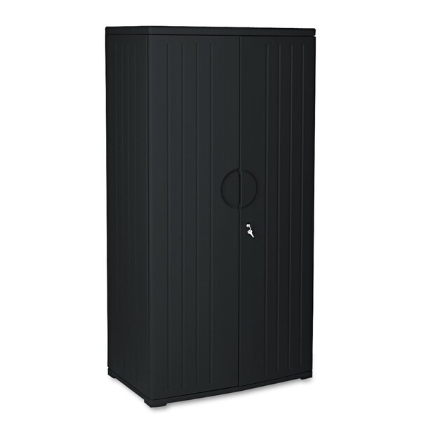 Iceberg OfficeWorks Resin Storage Cabinet, 36w x 22d x 72h, Black - 92571