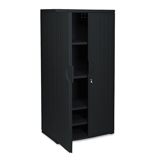 Iceberg OfficeWorks Resin Storage Cabinet, 36w x 22d x 72h, Black - 92571