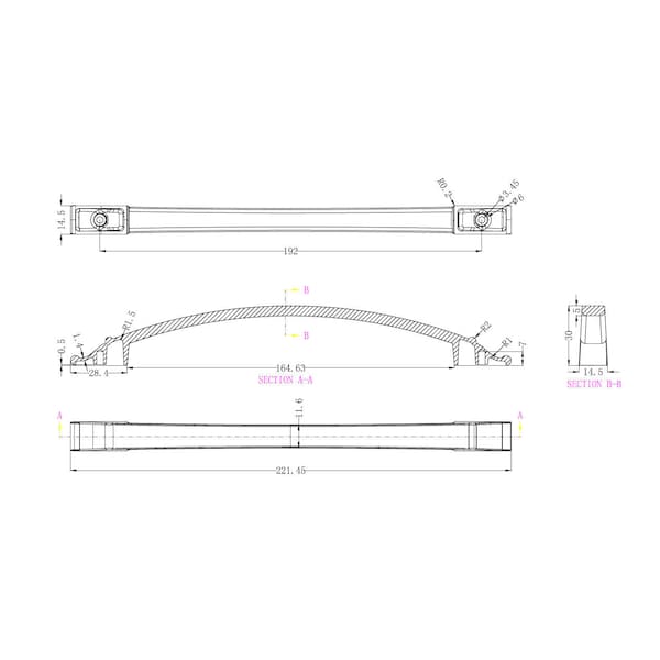 Richelieu 7 9/16 in (192 mm) Center-to-Center Brushed Oil-Rubbed Bronze Traditional Cabinet Pull Teramo - BP2606192BORB
