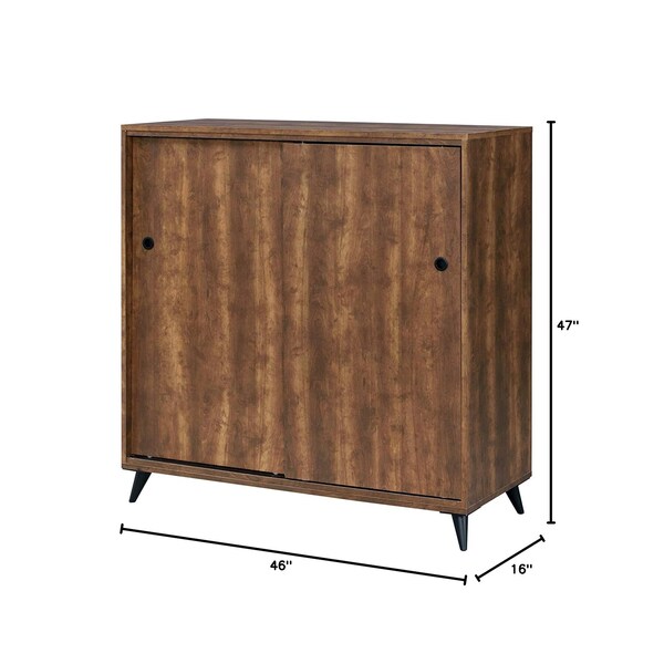 Acme 3-Adjustable Wood Shelf Shoe Storage Cabinet in Oak - ER-0282OAK