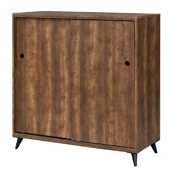 Acme 3-Adjustable Wood Shelf Shoe Storage Cabinet in Oak - ER-0282OAK