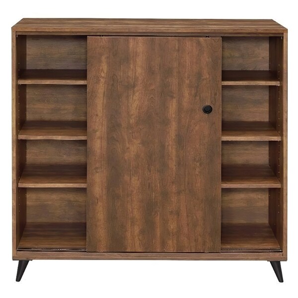 Acme 3-Adjustable Wood Shelf Shoe Storage Cabinet in Oak - ER-0282OAK
