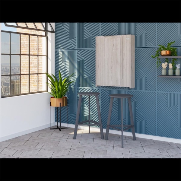Depot E-Shop Toscana Wall Double Door Cabinet, Light Gray - DE-MLZ5557